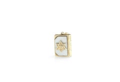 14 Karat Gold and Mother of Pearl Star of David Prayer Book Charm