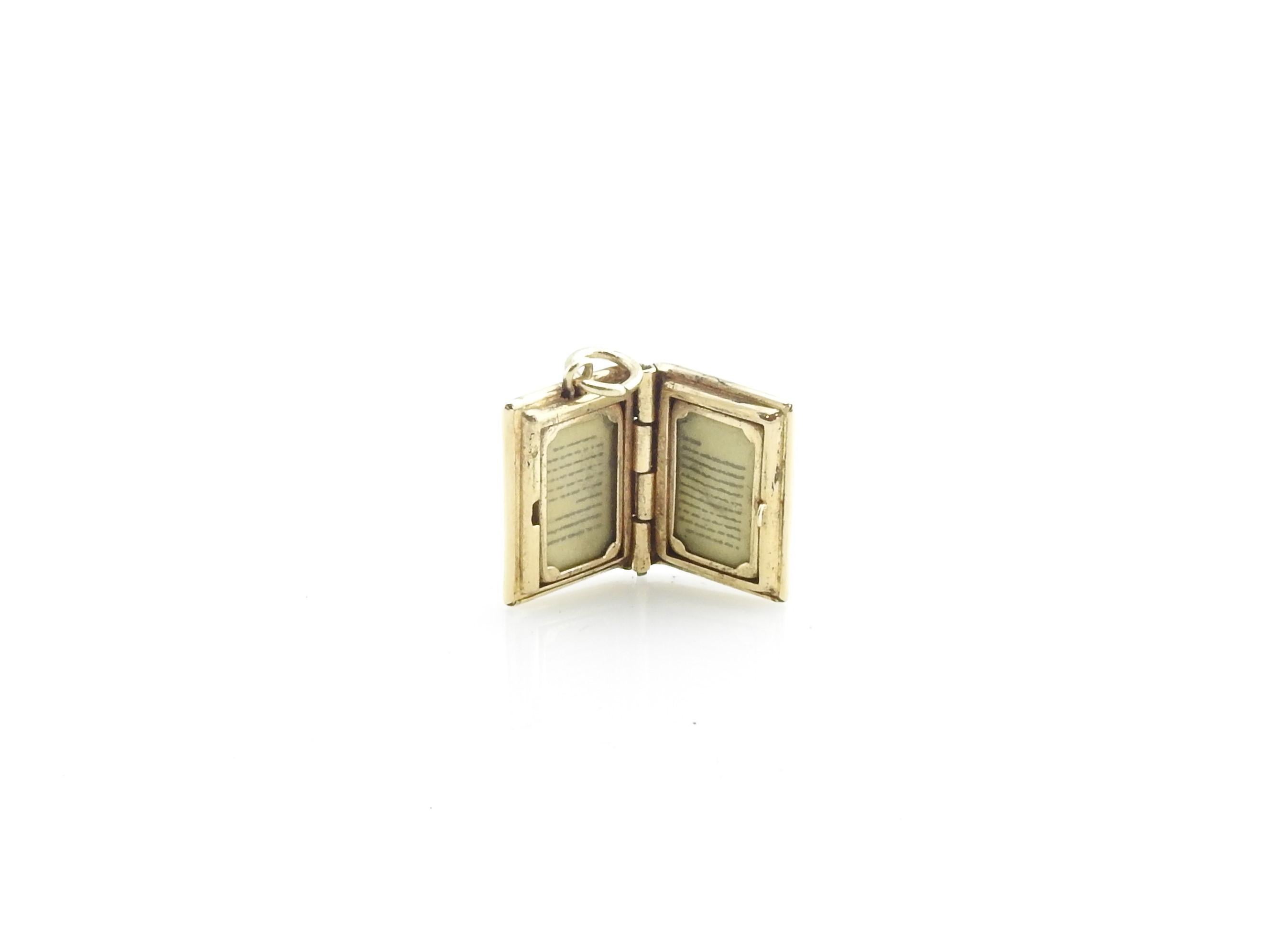 Women's 14 Karat Gold and Mother of Pearl Star of David Prayer Book Charm
