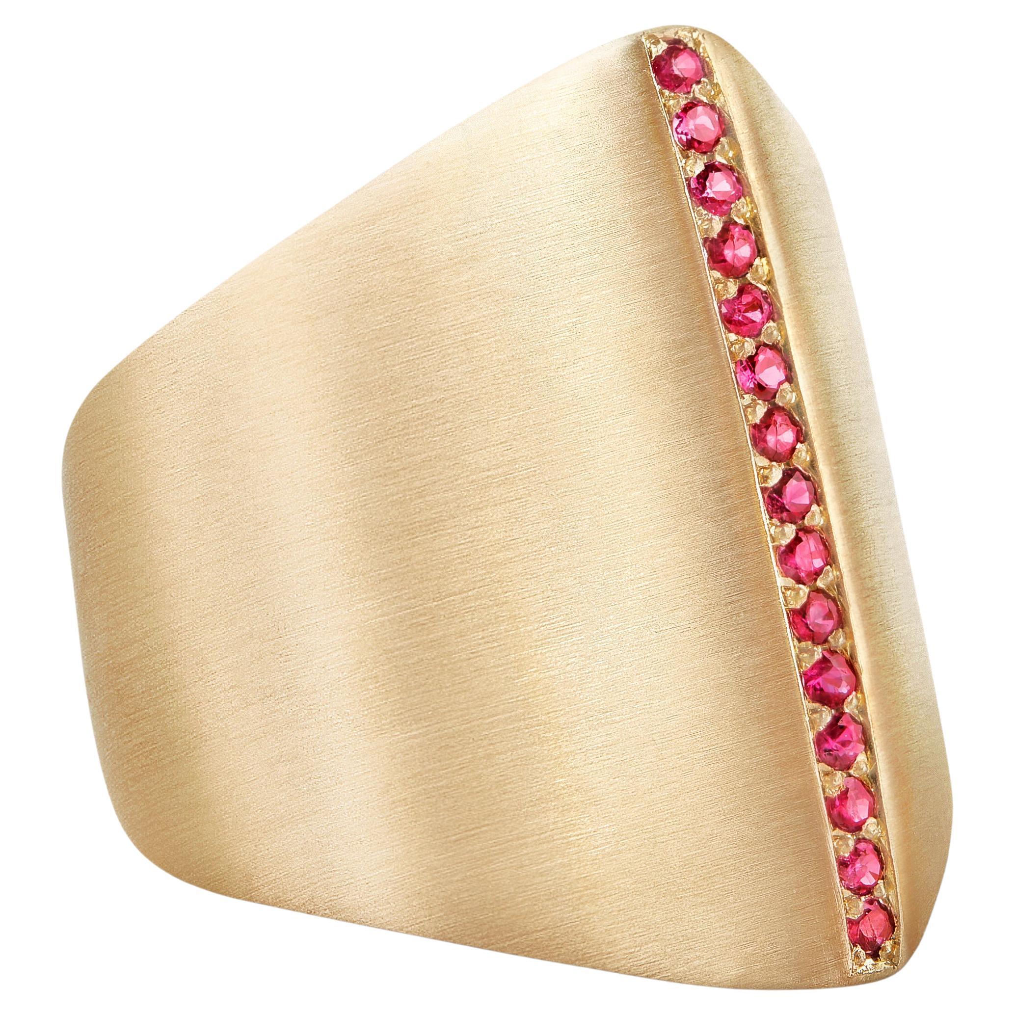 14 Karat Gold and Ruby Ridge Ring by Allison Bryan