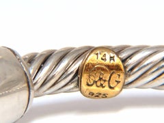 14 Karat Gold and Silver Bangle / Earrings Suite