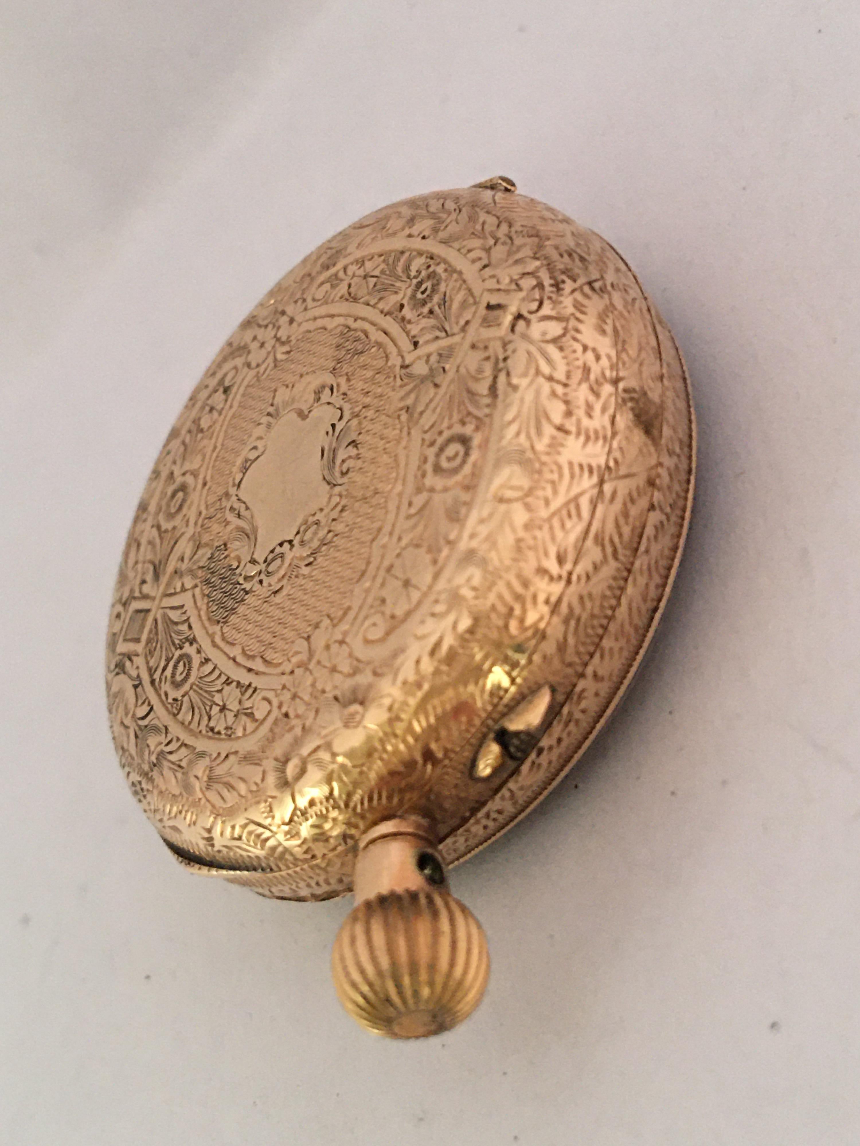 14 Karat Gold Antique Pin Set and Hand Winding Ladies Fob / Pocket Watch For Sale 11