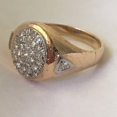 14 Karat Gold Art Deco Silver topped Hallmarked ring circa 1930s