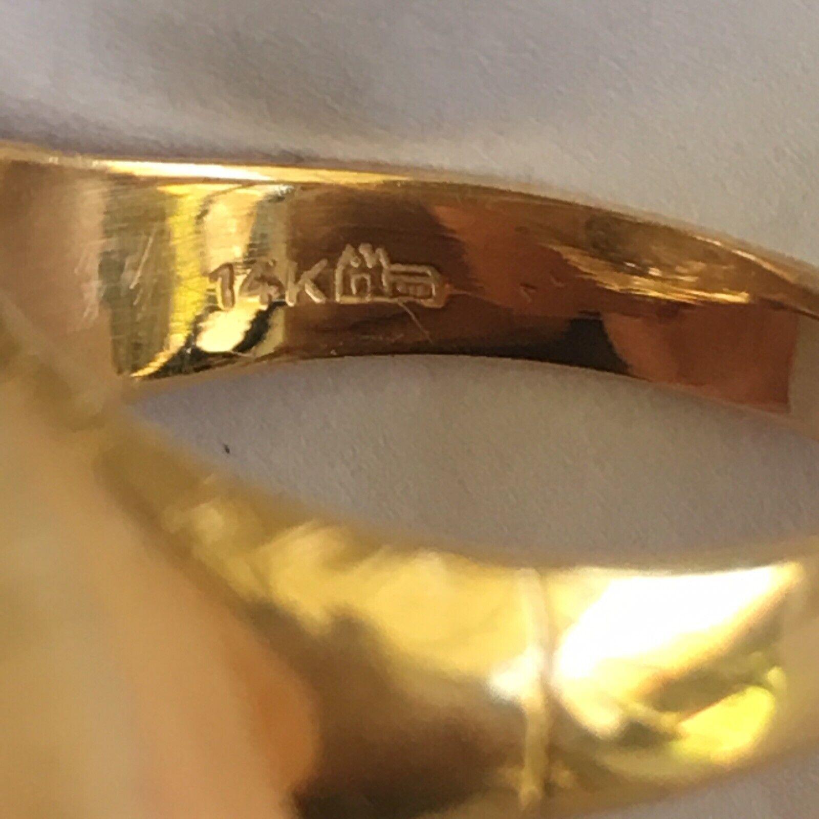 Anello in oro 14 carati Art Deco in argento con marchio di garanzia circa 1930 In condizioni buone in vendita a Los Angeles, CA