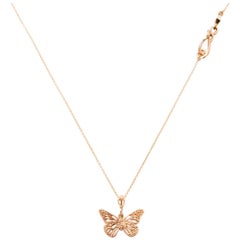 14 Karat Gold Baby Monarch Butterfly Hinge Necklace