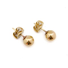 Vintage 14 Karat Gold Sphere Ball Stud Earrings