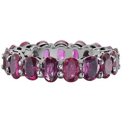 14 Karat Gold Black Rhodium and Ruby Eternity Band Ring