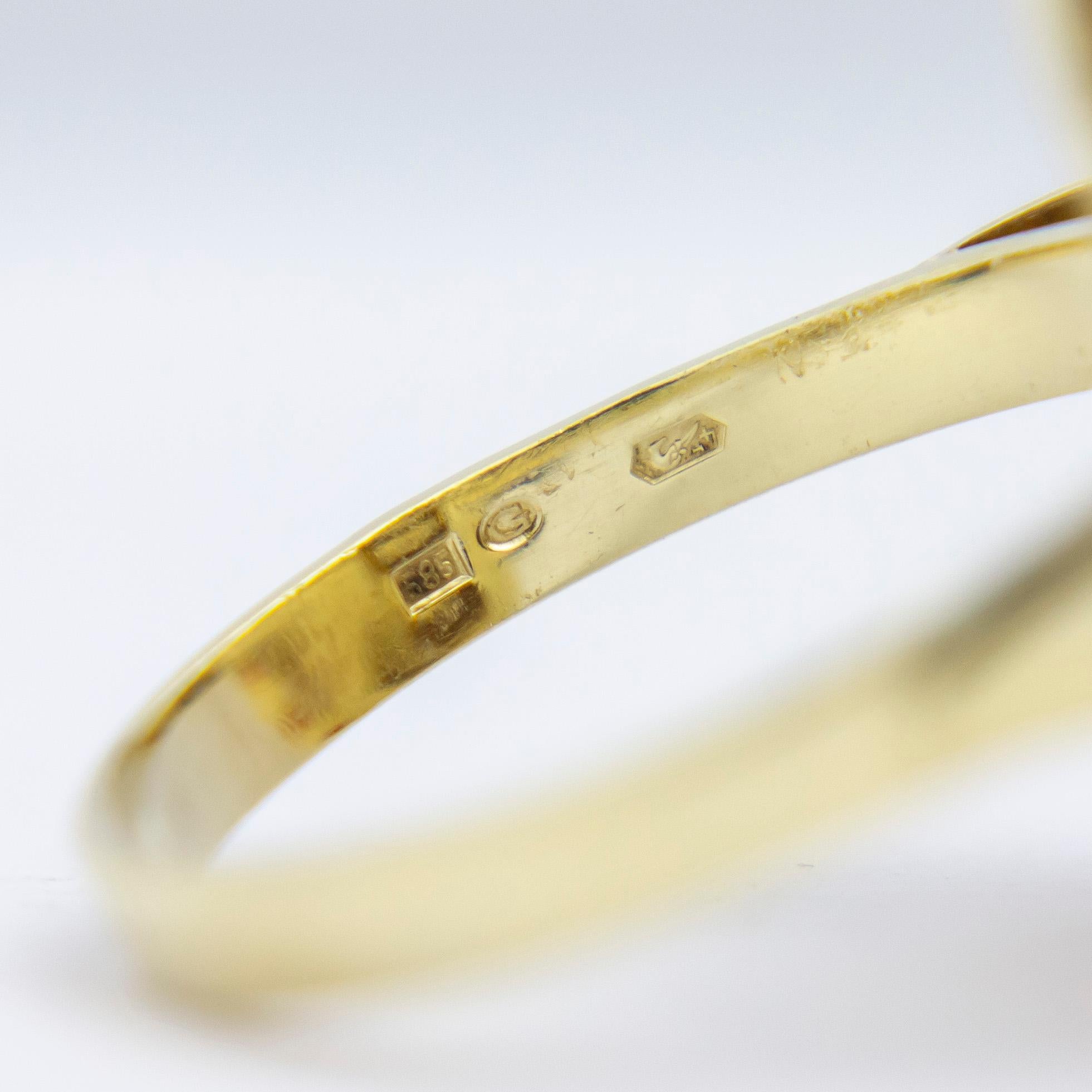 da uomo o donna Anello a grappolo in oro 14 carati e granato di Boemia in vendita