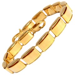 14 Karat, Gold Box Link High Shine Bracelet