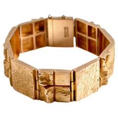 14 Karat Gold Bracelet Designed by Bjorn Weckstrom, Finland
