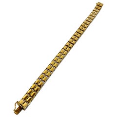 Vintage 14 Karat Gold Bracelet, Sramped 585 and 14 Karat Unoaerre, Arrezo Italy, 1960