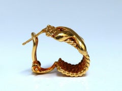 14 Karat Gold Braid Semi Hoop X-Clip Earrings*