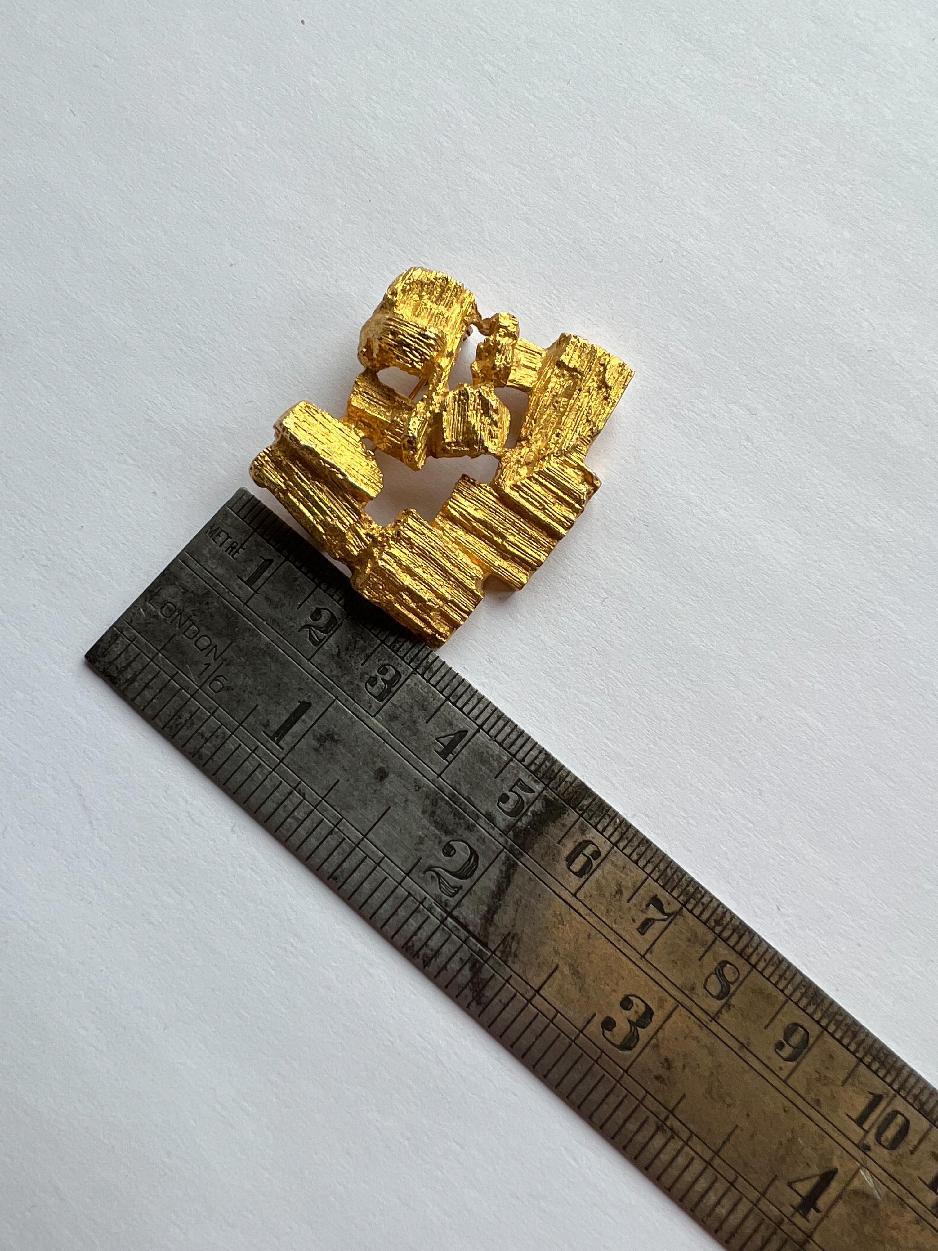 14 Karat Gold Brooch, Björn Weckström Lapponia, Finland 1