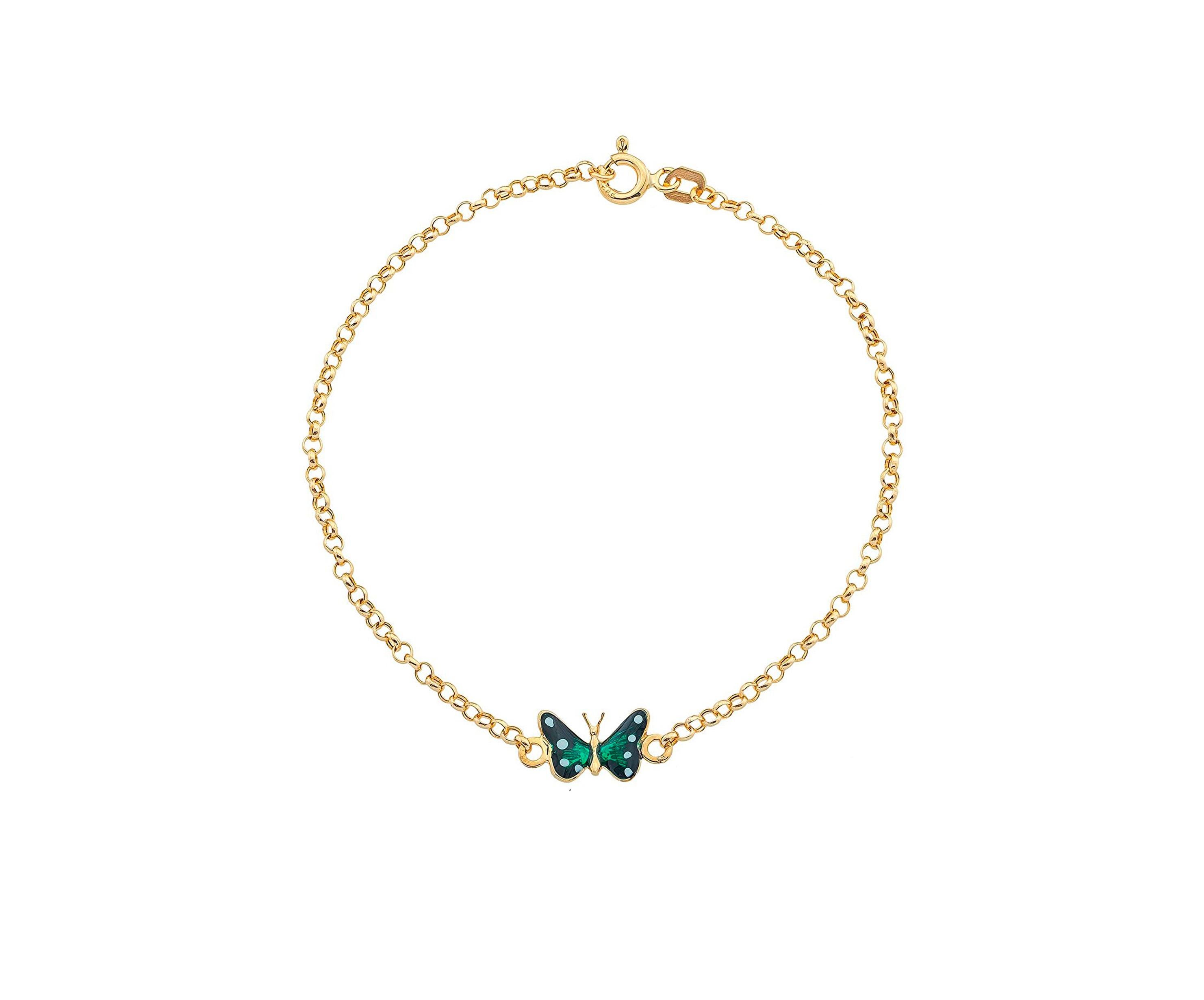 14k gold butterfly bracelet