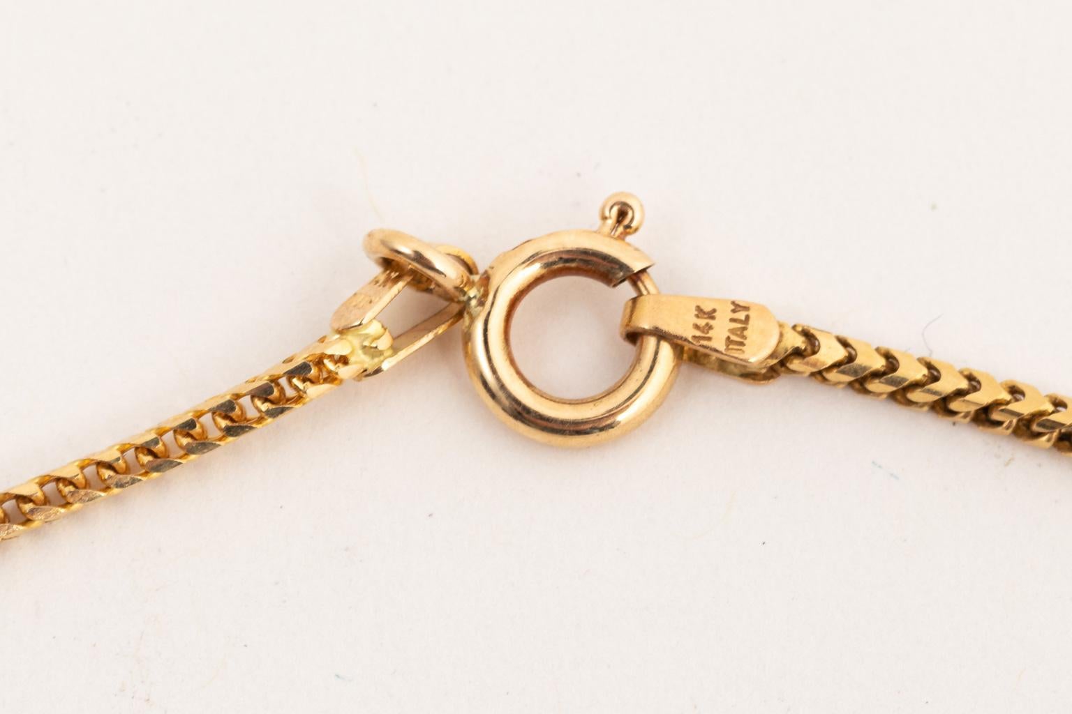 14 Karat Gold Charm and Chain Necklace In Good Condition For Sale In St.amford, CT