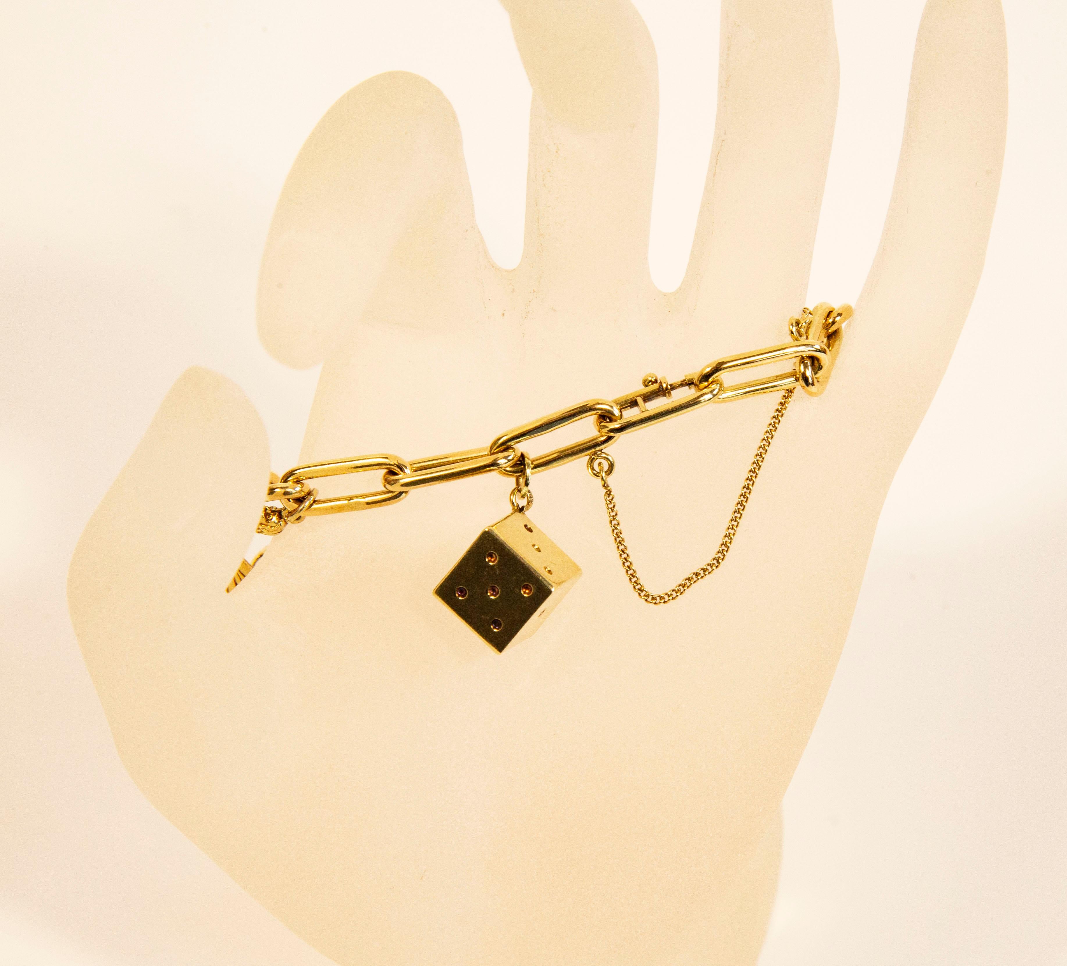 14 Karat Gold Charm Armband Spätes 20. Jahrhundert im Angebot 1