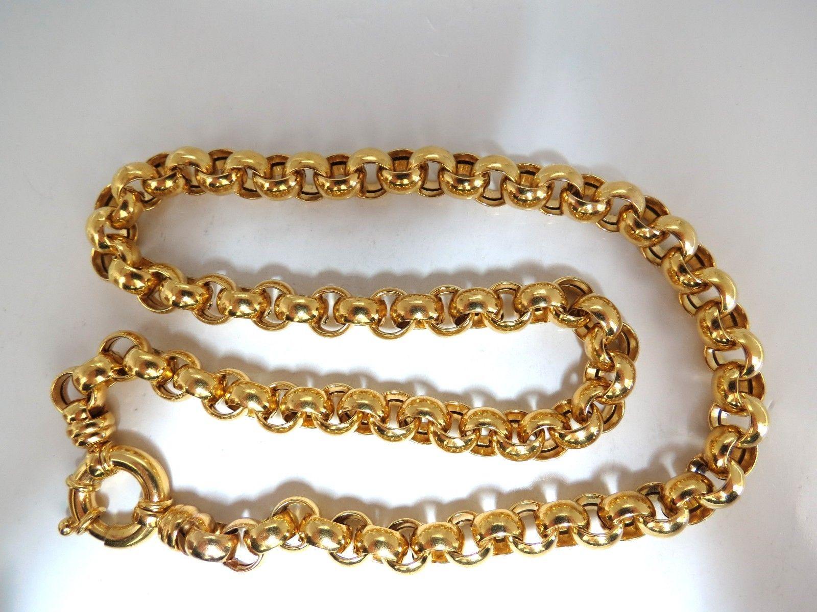 14 Karat Gold Circles Toggle Link Necklace In New Condition In New York, NY