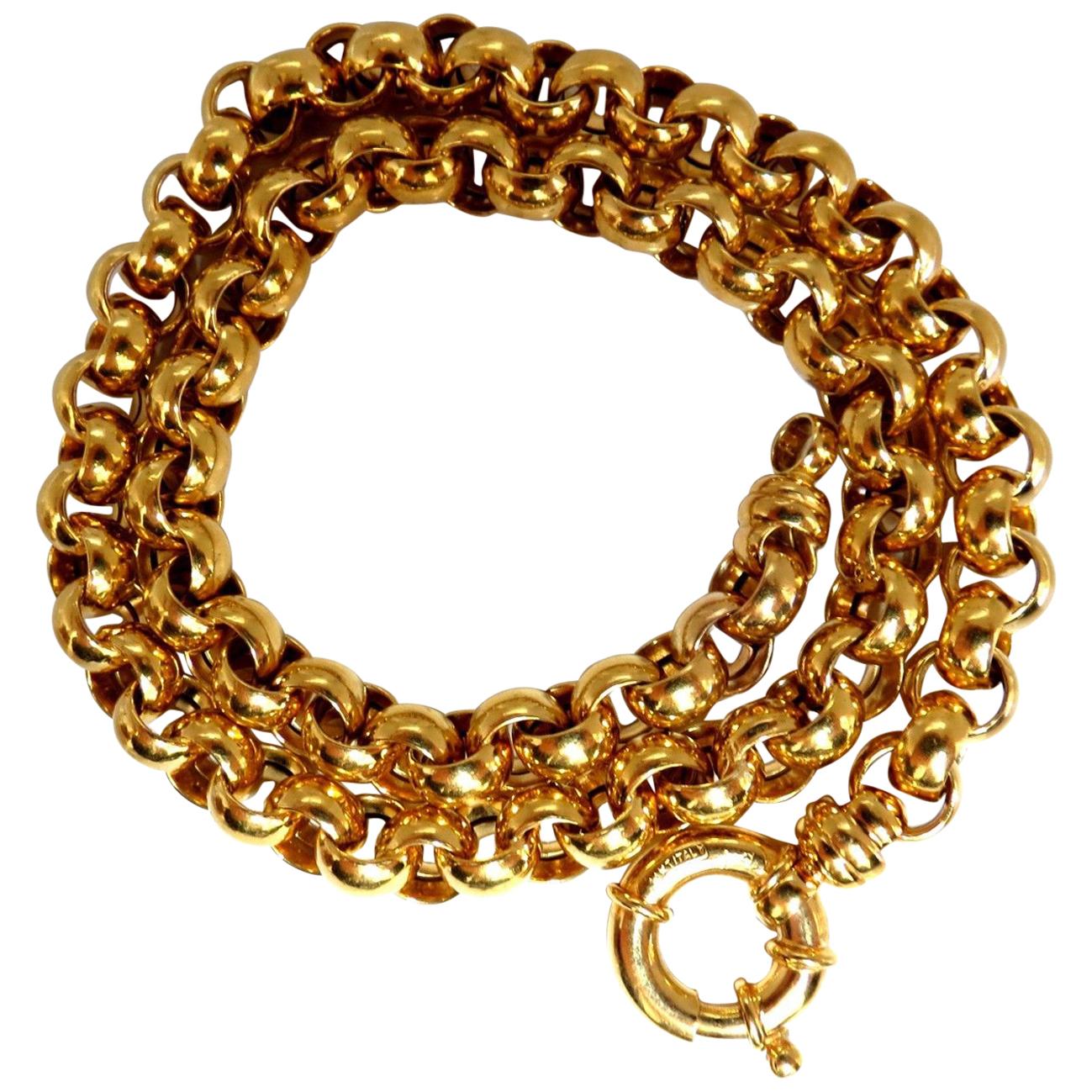 14 Karat Gold Circles Toggle Link Necklace