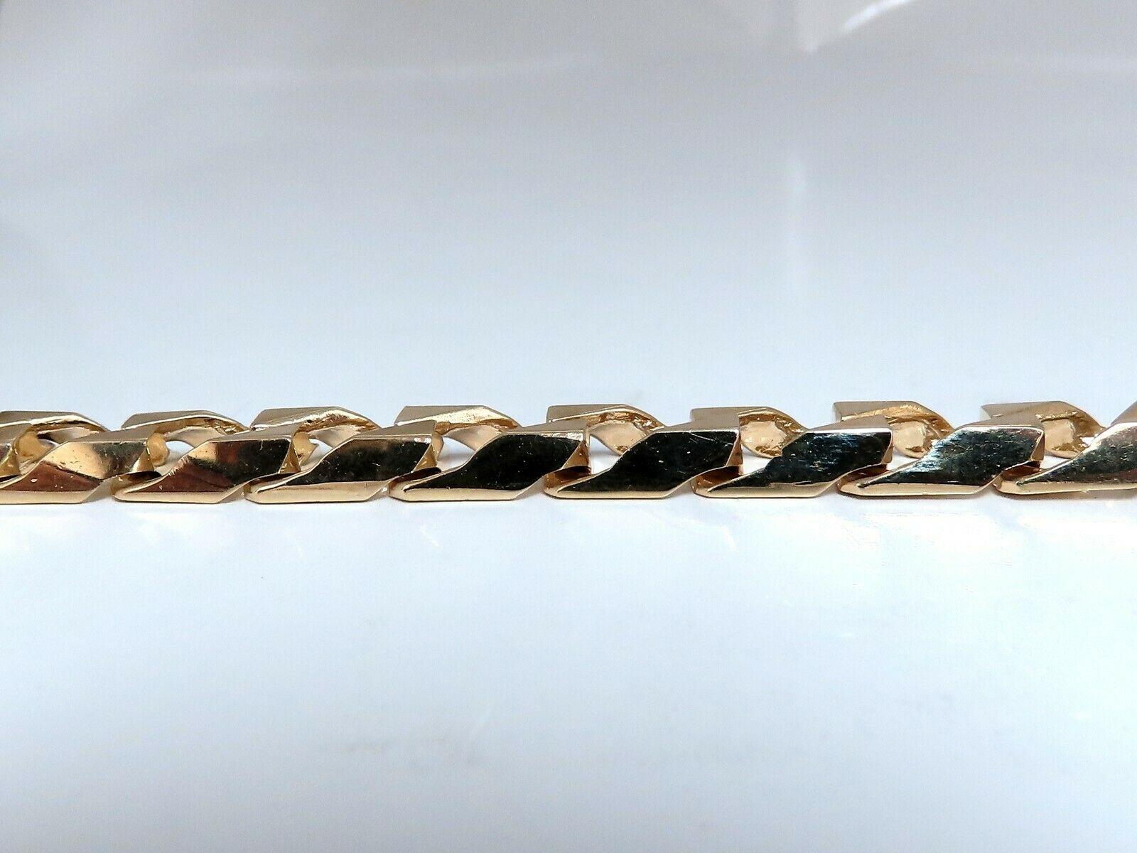 14 Karat Gold Classic ID Tag Bracelet Curb Link Chain In New Condition In New York, NY