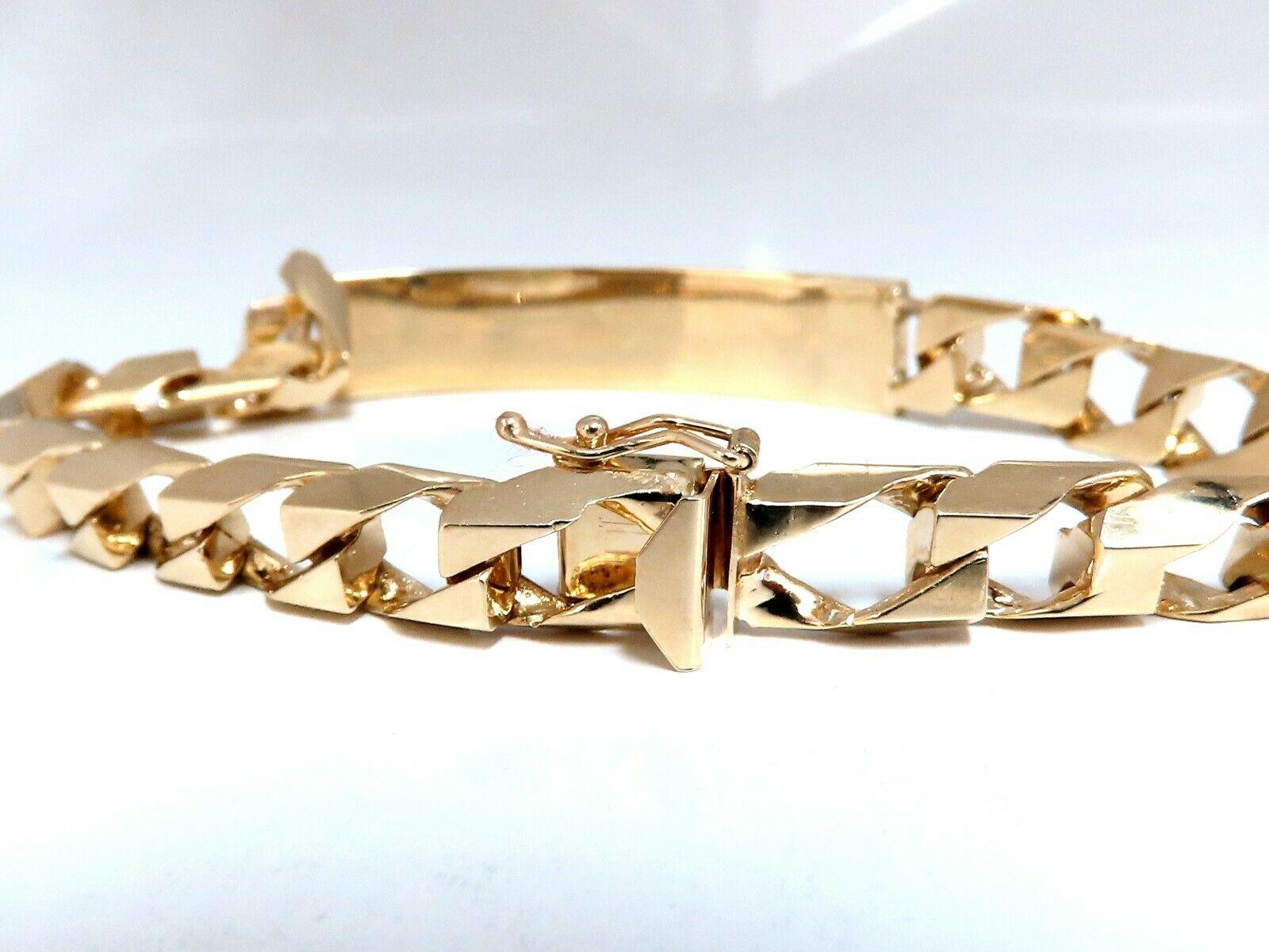 14 Karat Gold Classic ID Tag Bracelet Curb Link Chain 1