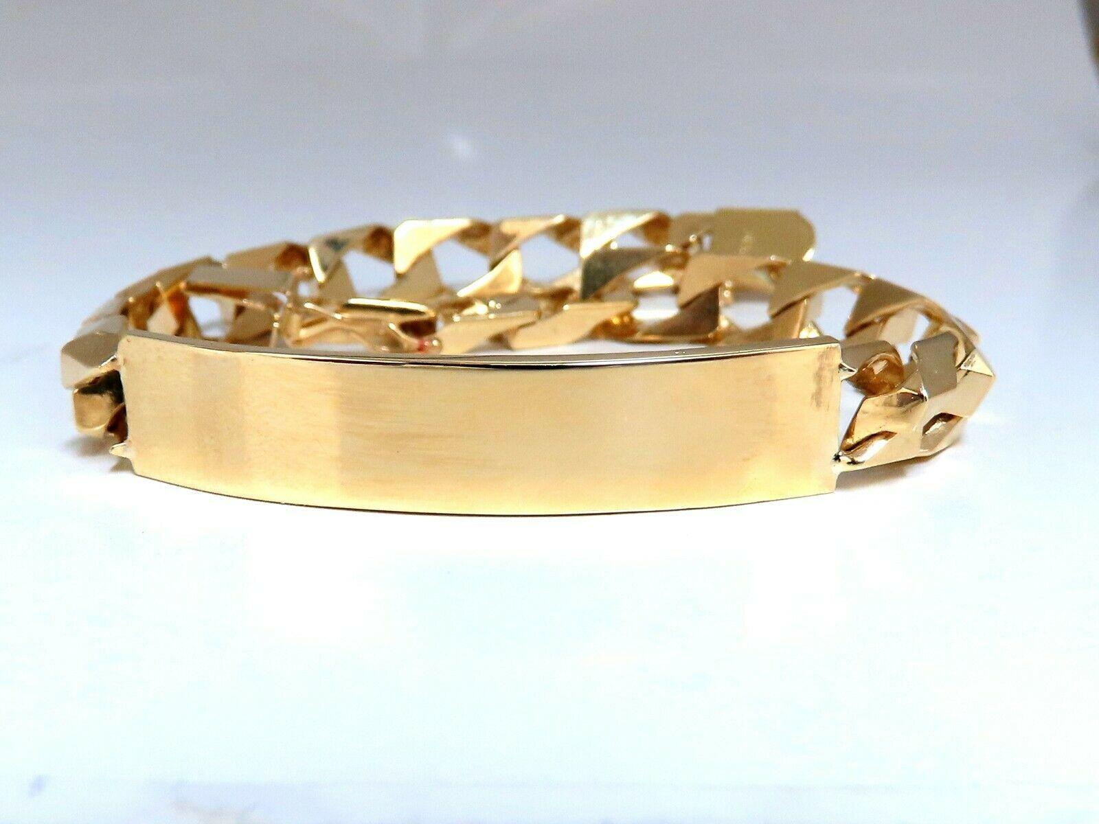 14 Karat Gold Classic ID Tag Bracelet Curb Link Chain 3