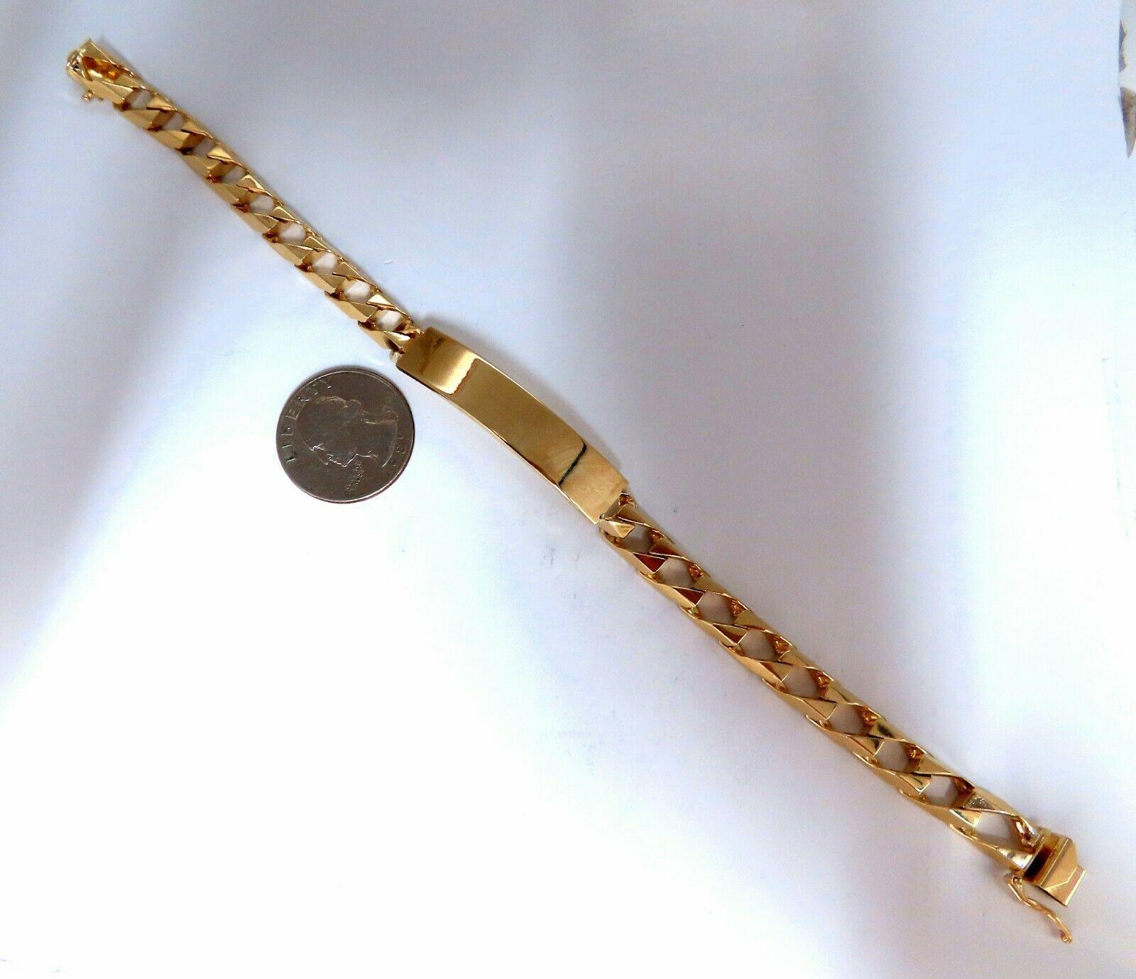 14 Karat Gold Classic ID Tag Bracelet Curb Link Chain 4