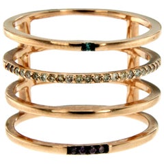 14 Karat Gold farbiger Diamant-Ring