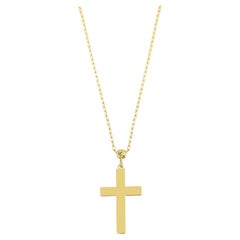 14 Karat Gold Cross Pendant Necklace, Tiny Cross Necklace