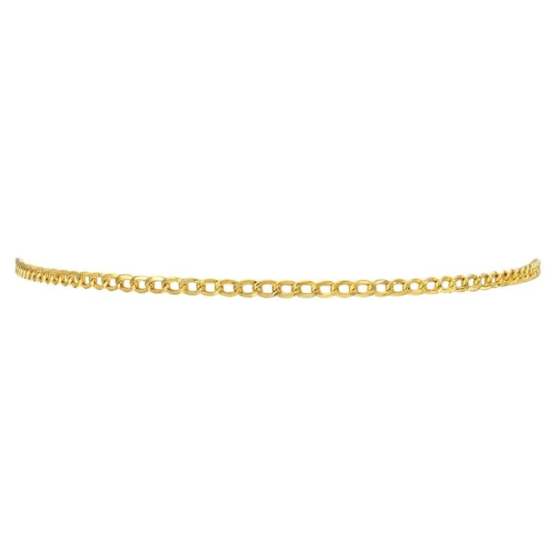 14 Karat Gold Cuban Link Choker Necklace For Sale
