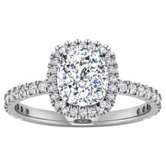 14 Karat Gold Cushion Diamond Halo Pavé 2 Carat Center 
2.4 Carat
 G VS2 GIA