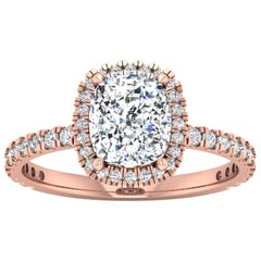 14 Karat Gold Cushion Diamond Halo Pavé 2 Carat Center 
2.4 Carat
 G VS2 GIA