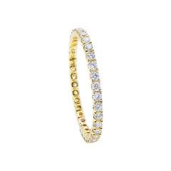 14 Karat Gold Diamond 0.45 Carat Eternity Band Yellow Thin Stackable Ring