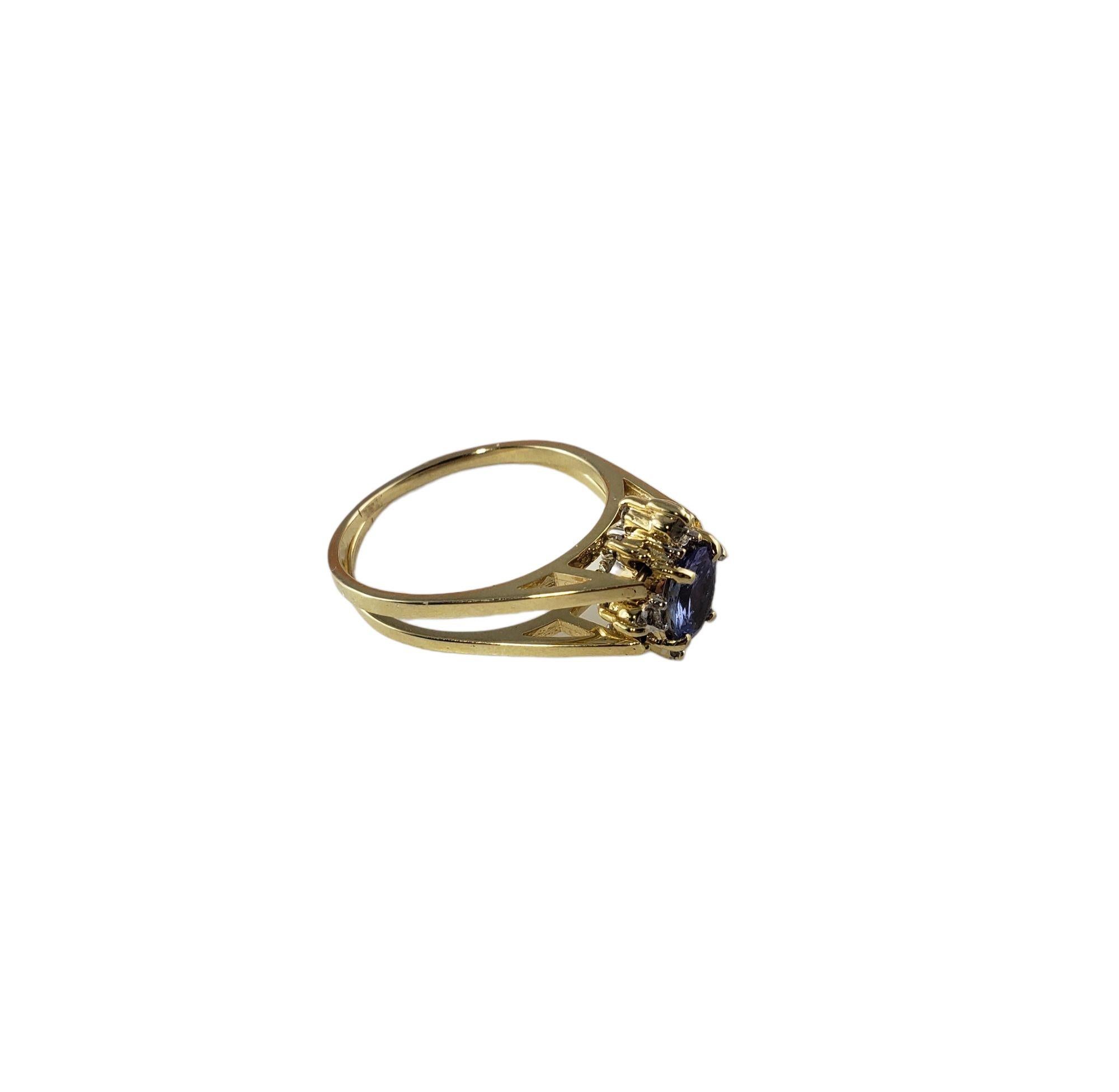 14 Karat Gold Diamond and Tanzanite Reversible Ring JAGi Certifi ed 3