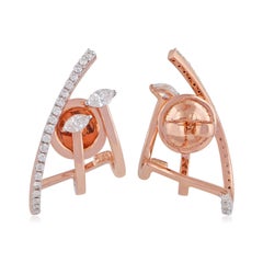14 Karat Gold Diamant-Ohr-Manschetten-Ohrstecker