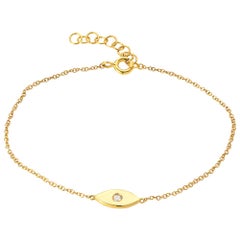 Bracelet Evil Eye en or 14 carats et diamants