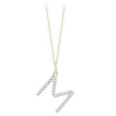 14 Karat Gold Diamond Initial Necklace