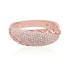 14 Karat Gold Diamond Lace Ring