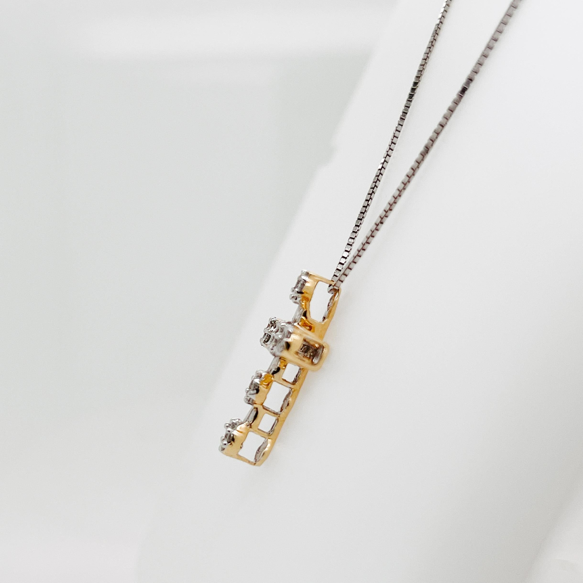 Modern 14 Karat Gold & Diamond Pendant Cross For Sale