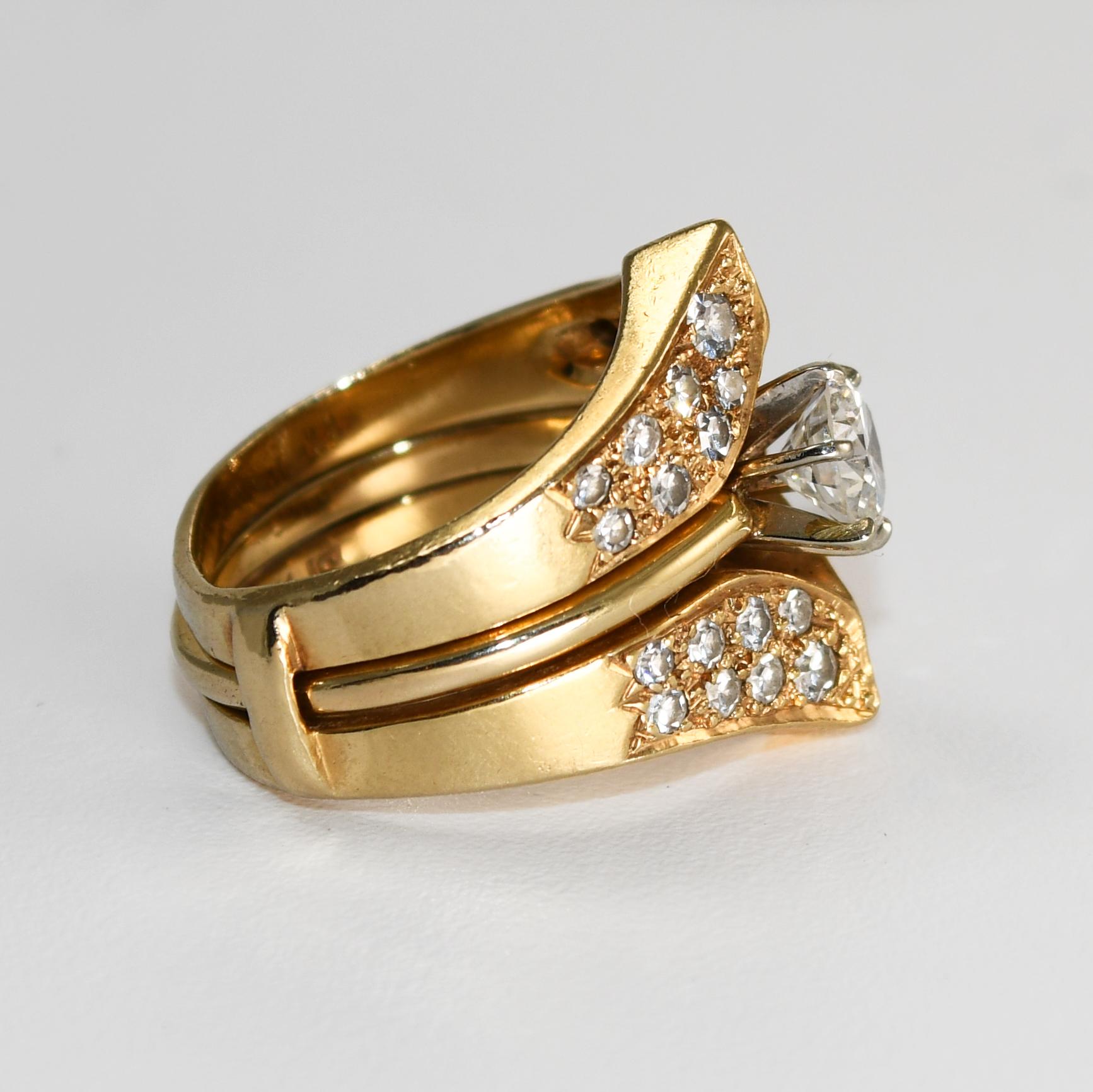 14 Karat Gold Diamond Ring GIA Certified 0.58 Carat F Color VS1 Clarity Round For Sale 6