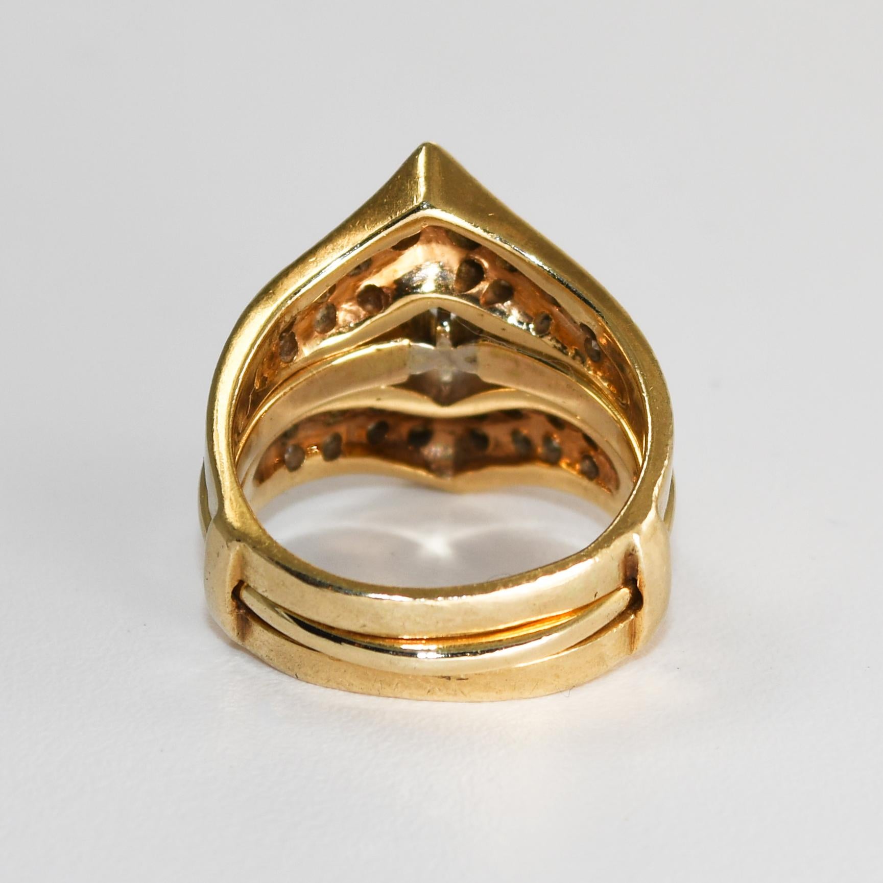 14 Karat Gold Diamond Ring GIA Certified 0.58 Carat F Color VS1 Clarity Round For Sale 7