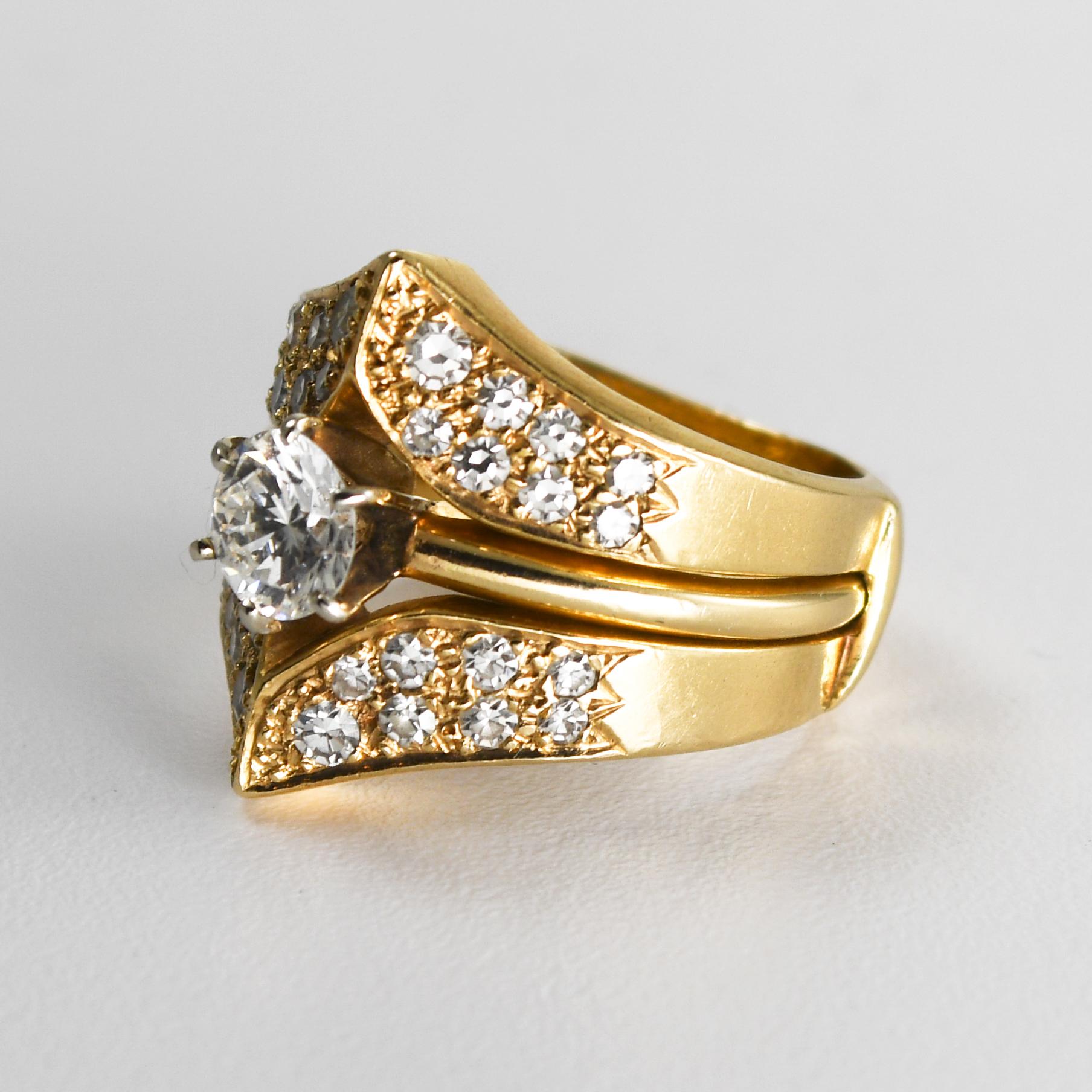 14 Karat Gold Diamond Ring GIA Certified 0.58 Carat F Color VS1 Clarity Round For Sale 9