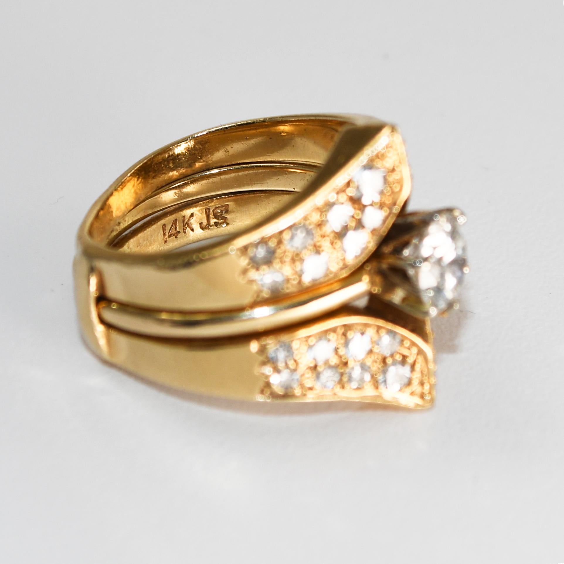 14 Karat Gold Diamond Ring GIA Certified 0.58 Carat F Color VS1 Clarity Round For Sale 12