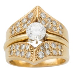 Anello in oro 14 carati con diamante rotondo certificato GIA da 0,58 carati con colore F e purezza VS1