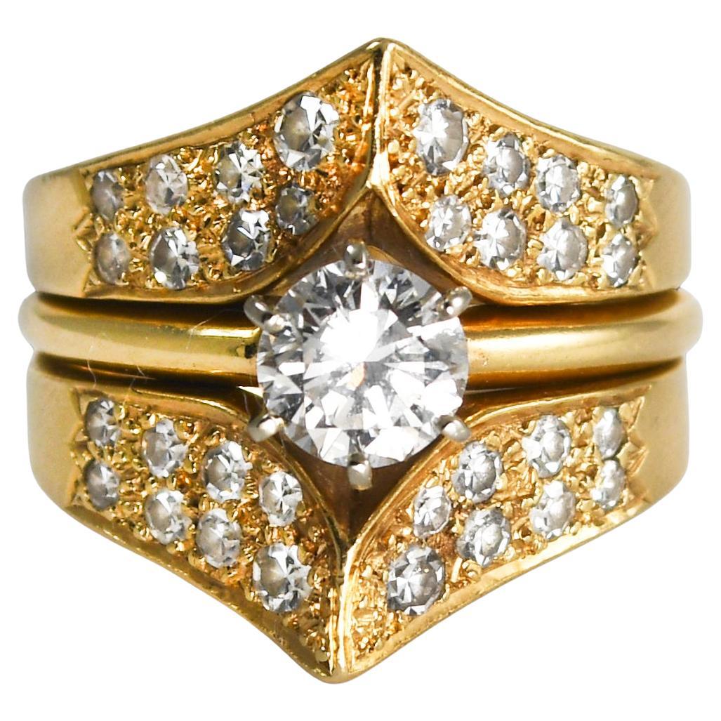 14 Karat Gold Diamond Ring GIA Certified 0.58 Carat F Color VS1 Clarity Round