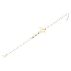 14 Karat Gold Diamond Shaped Charm Bracelet