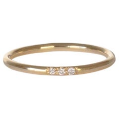 14 Karat Gold Diamond Trio Minimalist Band Ring by Mon Pilar sizes 8-10.5 US