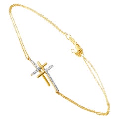 14 Karat Gold Diamond Two Cross Bracelet with 0.15 Carat
0.15 Carat
Brilliant 14 Karat Gold Diamond Two Cross Bracelet with 0.15 Carat
0.15 Carat
Brilliant