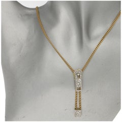 Diamond Set Zip Necklace in 14 Karat Gold
