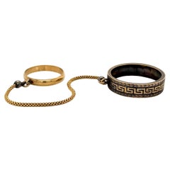14 Karat Gold Double Handcuff Band Ring Set