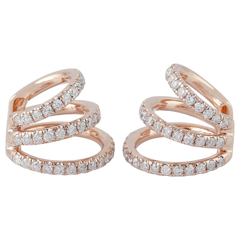 14 Karat Gold Ear Cuff Diamond Earrings For Sale at 1stDibs | diamond cuff  earrings, gold and diamond ear cuffs, diamond ear cuff earrings