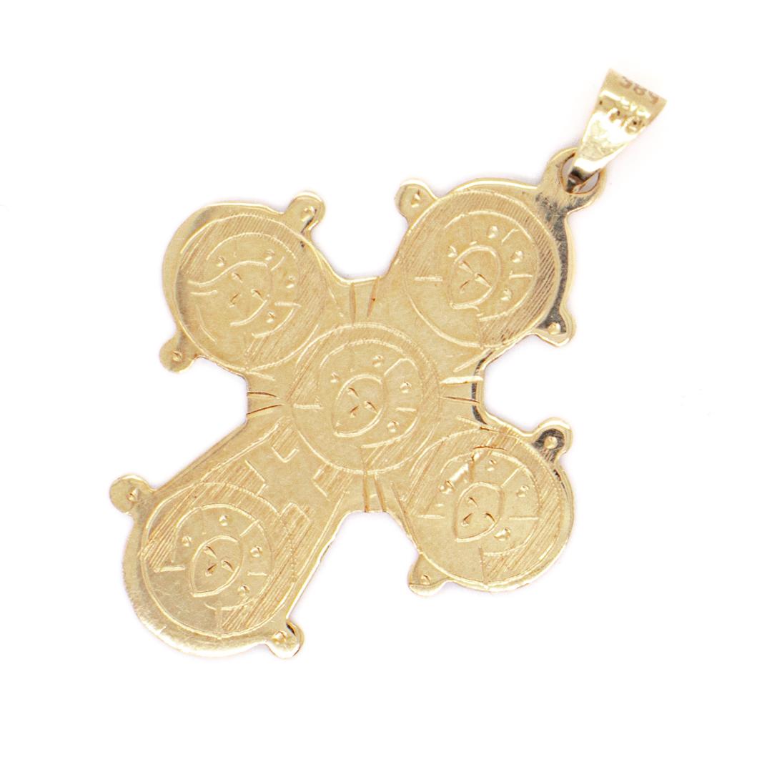 14 Karat Gold Eastern Orthodox Cross or Crucifix Pendant for a Necklace For Sale 5